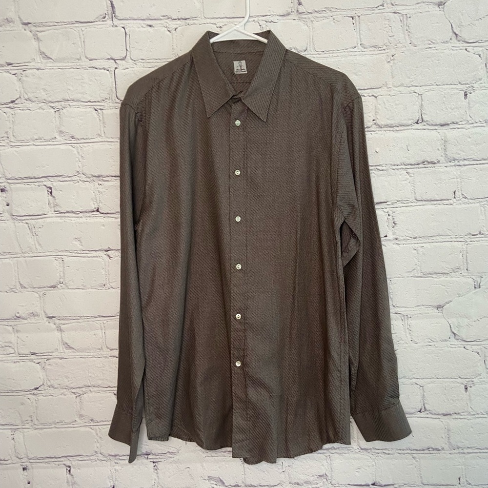 Alessandro Gherardeschi Brown Long Sleeve Shirt